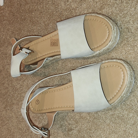 Women's Platform Espadrille Sandals, Peep Toe Ankle Strap Slingback Shoes - Picture 2 of 5